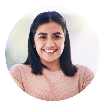 Portrait of a smiling woman wearing a pink top, turnkey interior design in Bhilai and Raipur